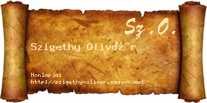 Szigethy Olivér névjegykártya
