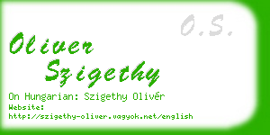 oliver szigethy business card